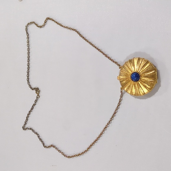 1973 Signed Estee Lauder Gold Empire Solid Perfume Vintage Pendant Necklace - Picture 6 of 12